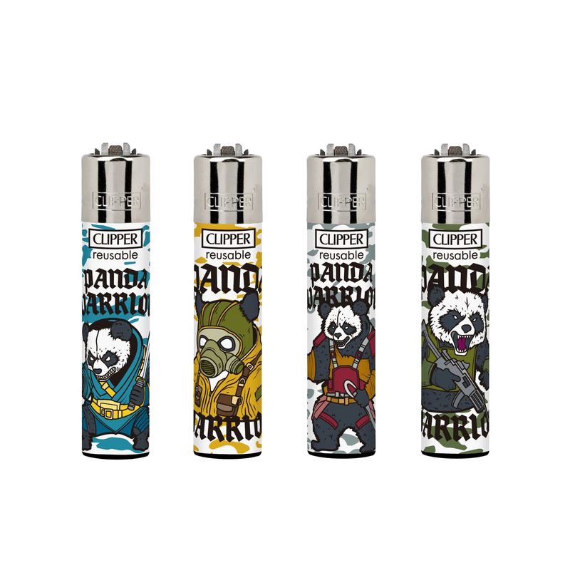 Classic Large Lighters Panda Warriors - Tray of 48