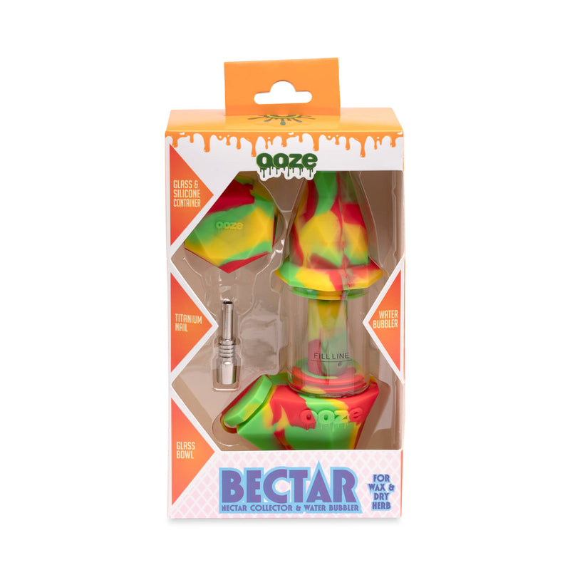 Bectar Silicone Bubbler & Dab Straw (Rasta)