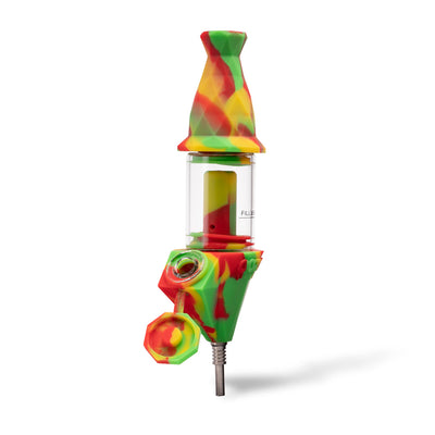 Bectar Silicone Bubbler & Dab Straw (Rasta)