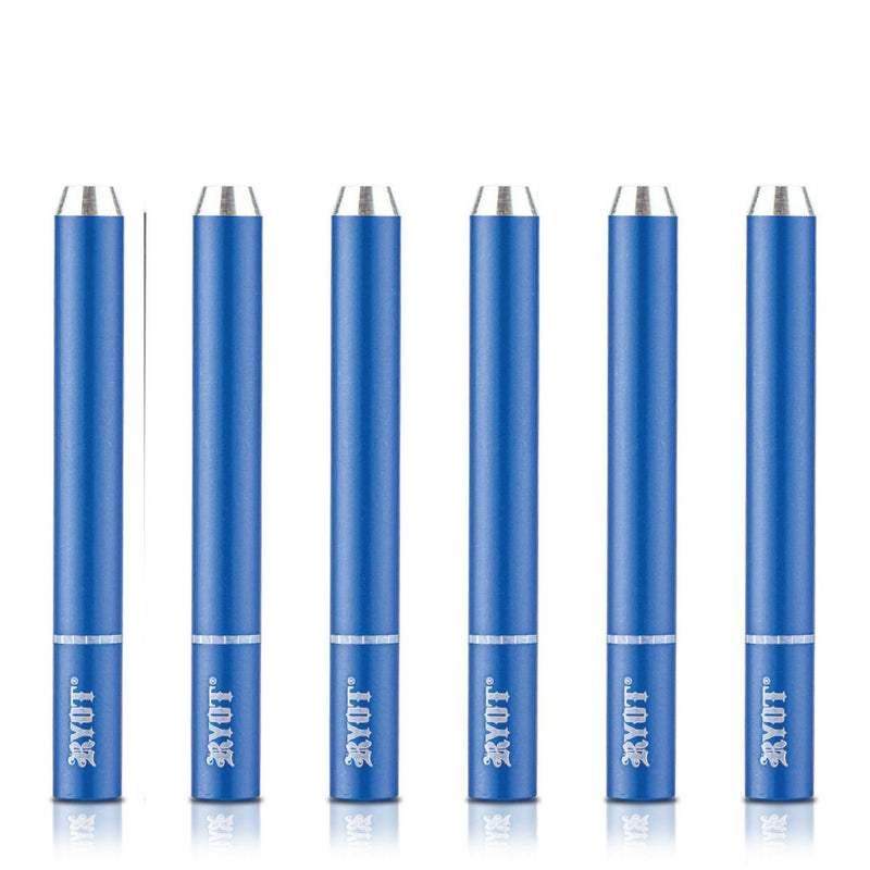 Long (9mm) Slim Anodized Aluminum One Hitter (Blue) - Carton of 6