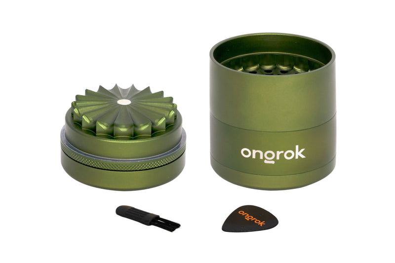 Mini 5 Piece Flower Petal Toothless Grinder with Storage - Green