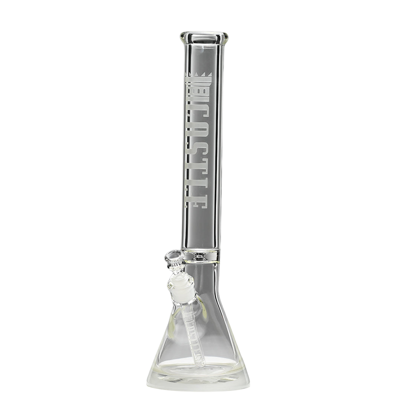 18" Beaker Bong Etched Logo (Clear)