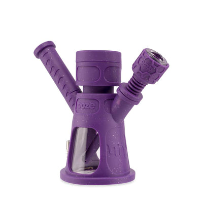 6.5" Hyborg Silicone Bong, Dab Rig & Dab Straw (Shimmer Purple)