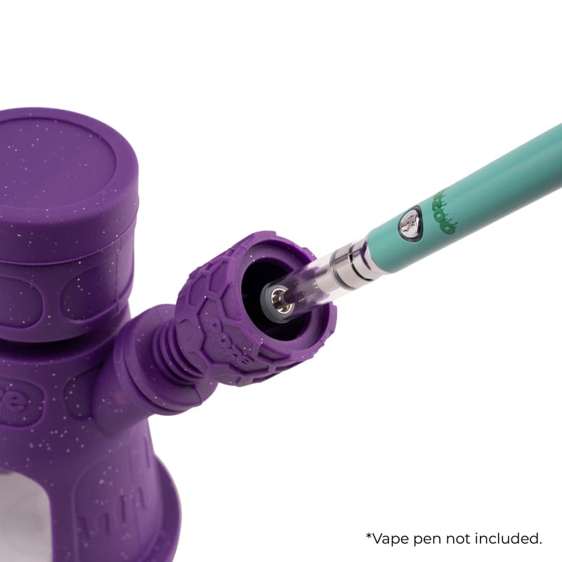 6.5" Hyborg Silicone Bong, Dab Rig & Dab Straw (Shimmer Purple)