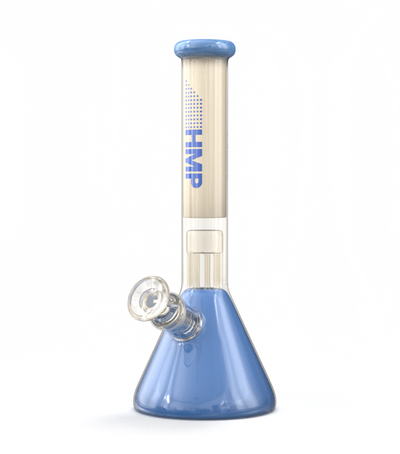 11" Milk Glass Bong with Perc (Blue)