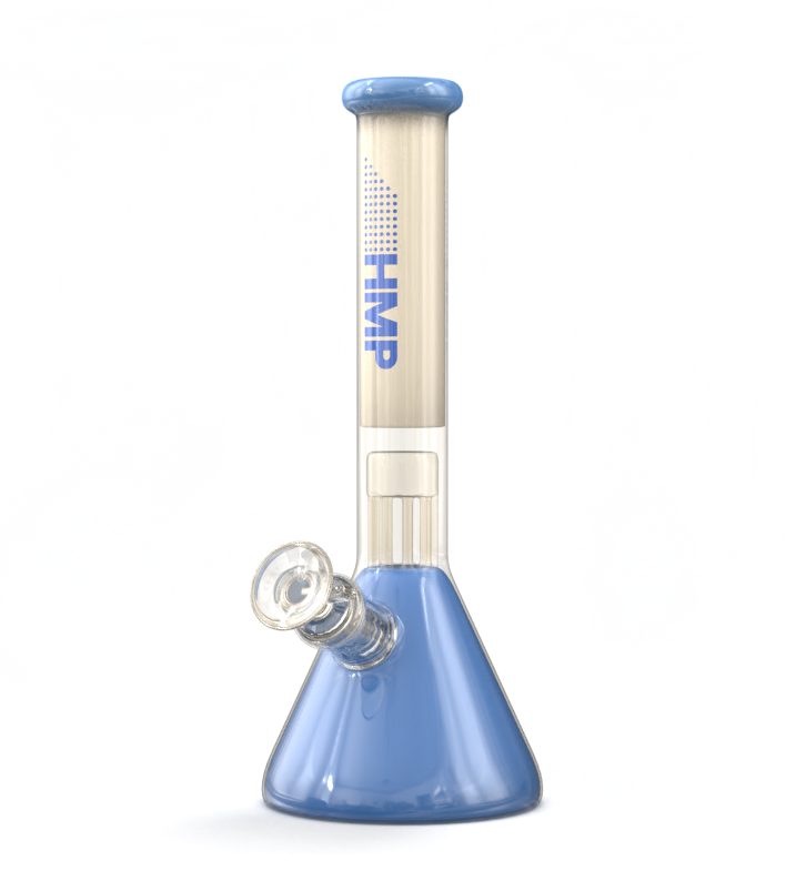 11" Milk Glass Bong with Perc (Blue)