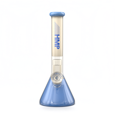 11" Milk Glass Bong with Perc (Blue)