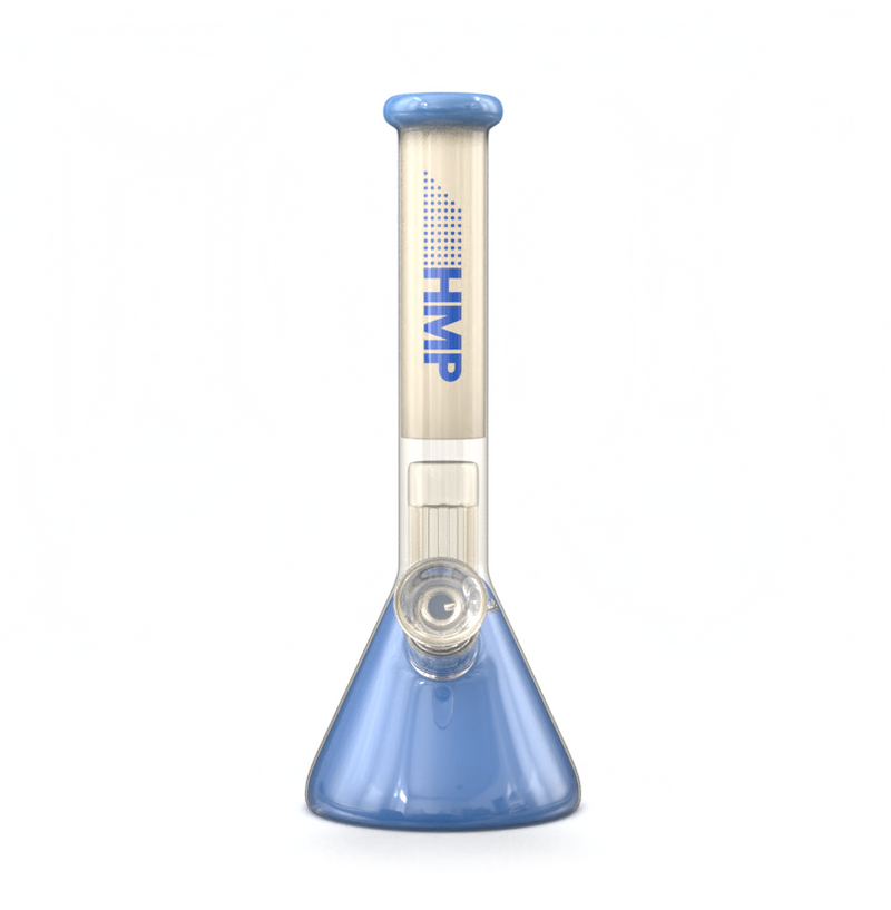 11" Milk Glass Bong with Perc (Blue)