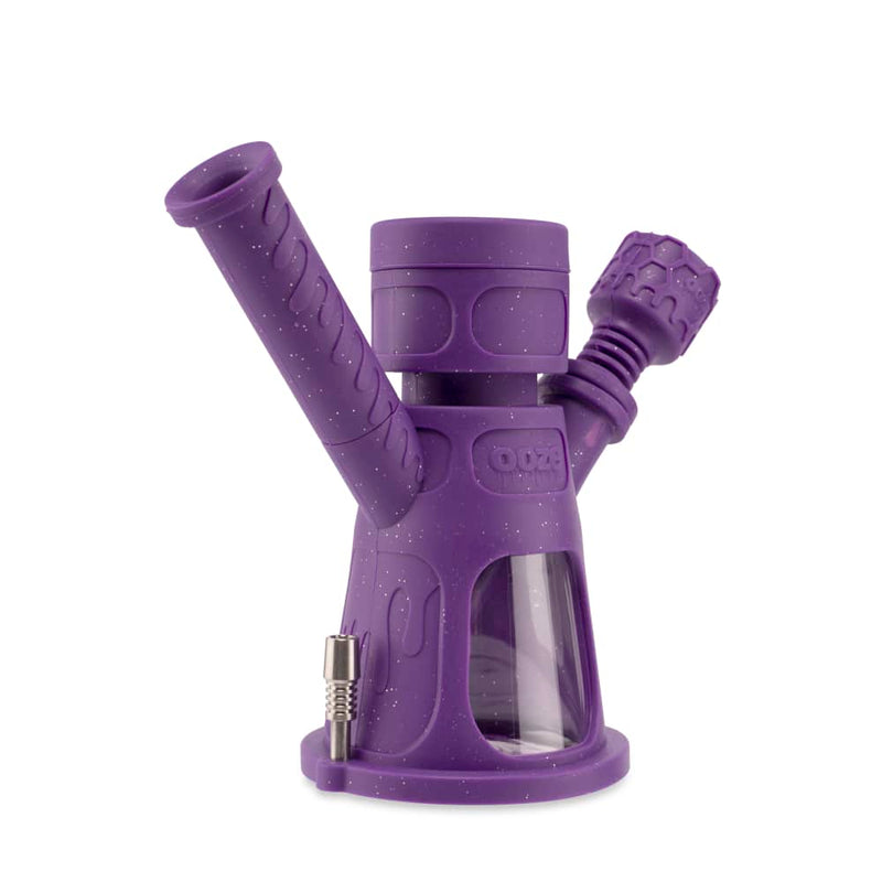 6.5" Hyborg Silicone Bong, Dab Rig & Dab Straw (Shimmer Purple)