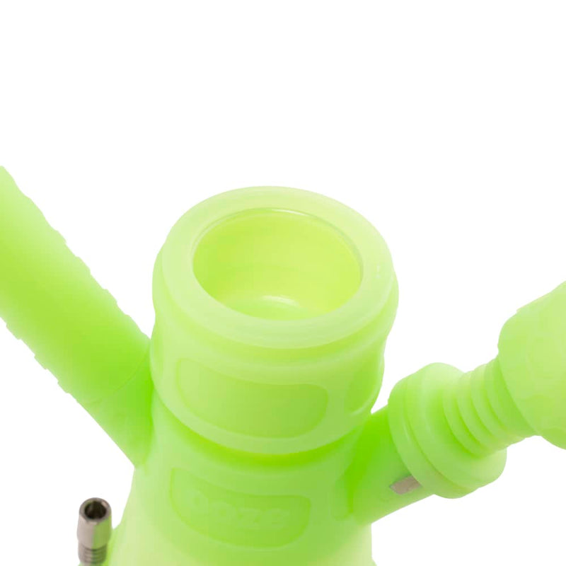 6.5" Hyborg Silicone Bong, Dab Rig & Dab Straw (Green Glow)