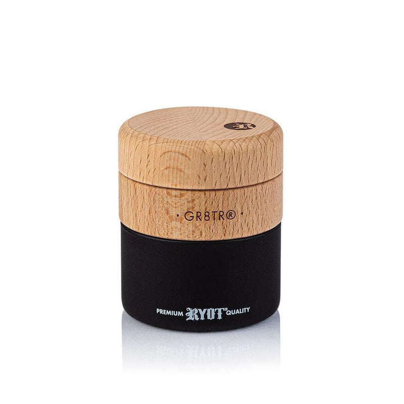 Beech Wood GR8TR Grinder with Jar Body (Black)