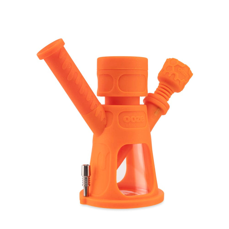 6.5" Hyborg Silicone Bong, Dab Rig & Dab Straw (Orange Burst)