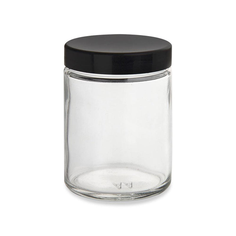 Clear Glass Jar w/ Black Lid - 4oz