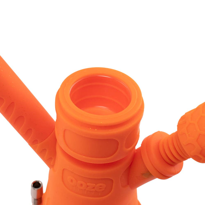 6.5" Hyborg Silicone Bong, Dab Rig & Dab Straw (Orange Burst)