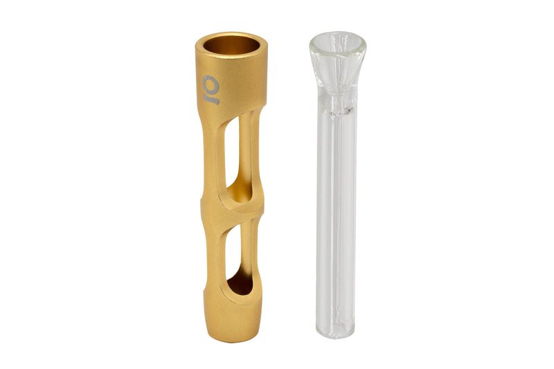 Aluminum & Glass Chillum (Gold)