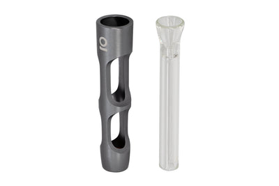 Aluminum & Glass Chillum (Gun Metal)