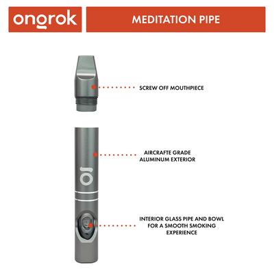 Aluminum Meditation Hash Pipe (Gun Metal)