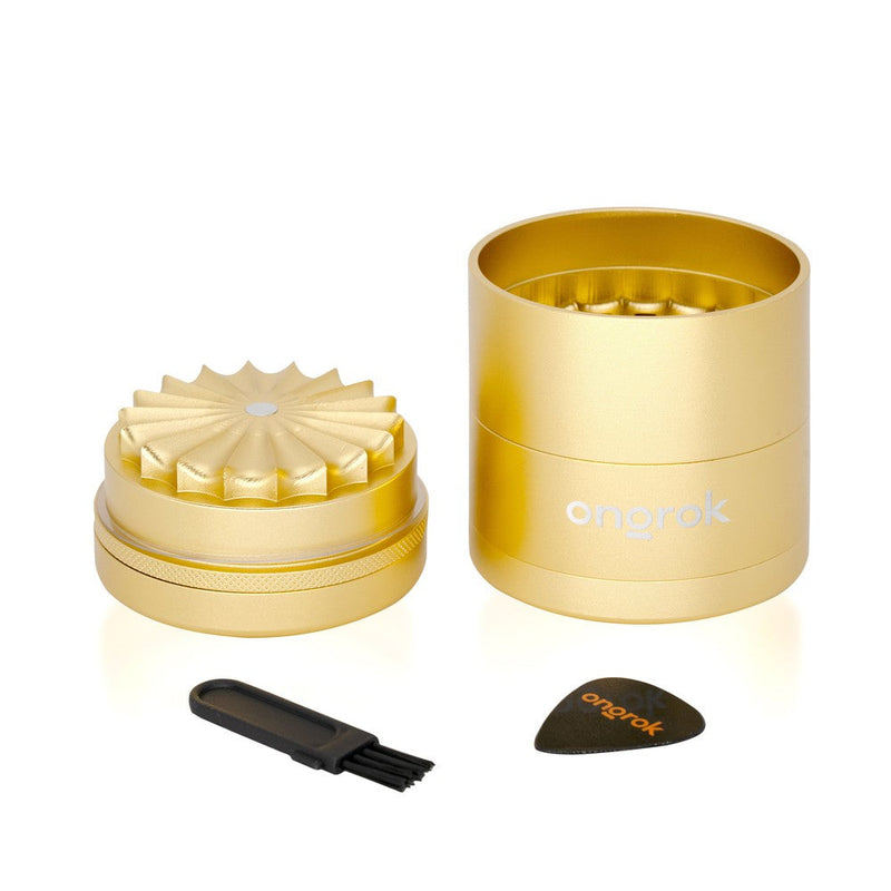 Flower Petal Toothless Grinder with Storage (Gold)