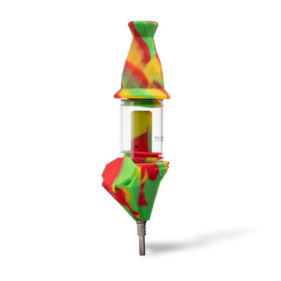 Bectar Silicone Bubbler & Dab Straw (Rasta)