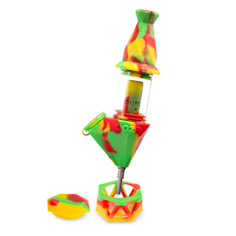 Bectar Silicone Bubbler & Dab Straw (Rasta)