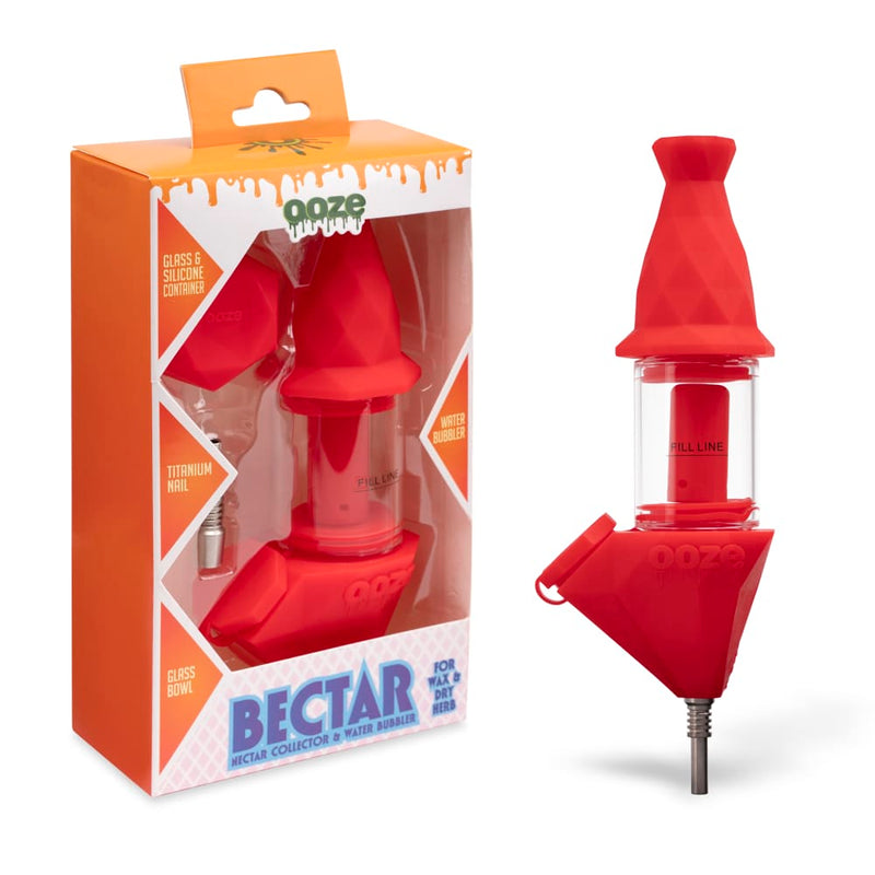 Bectar Silicone Bubbler & Dab Straw (Scarlet)