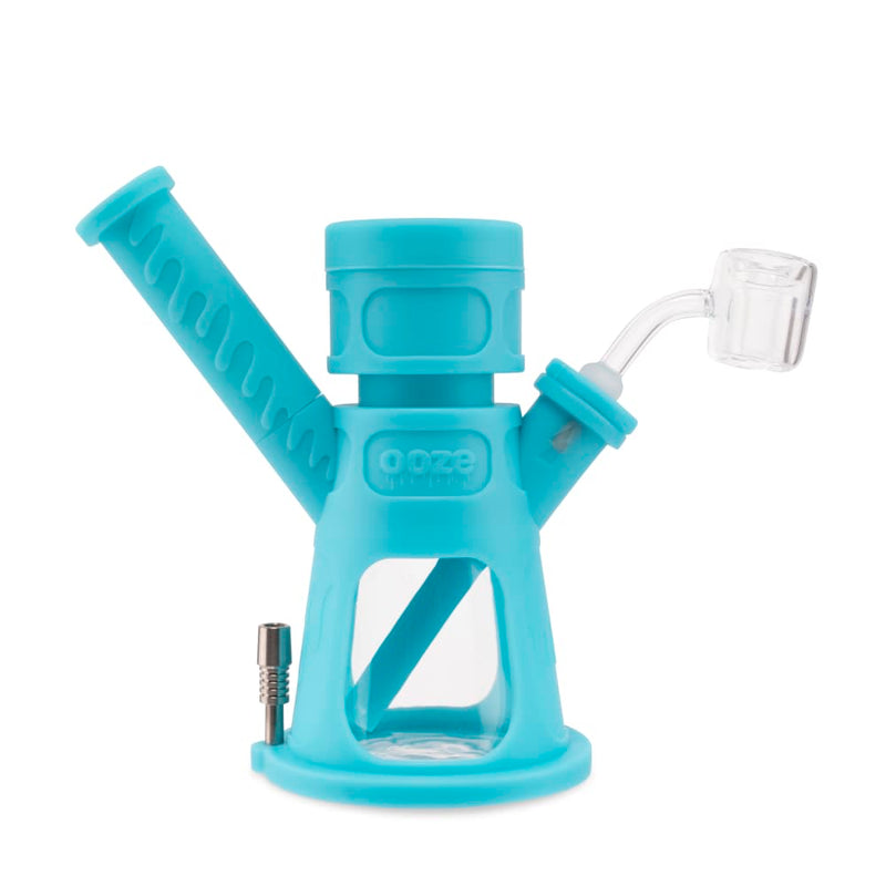 6.5" Hyborg Silicone Bong, Dab Rig & Dab Straw (Aqua Teal)