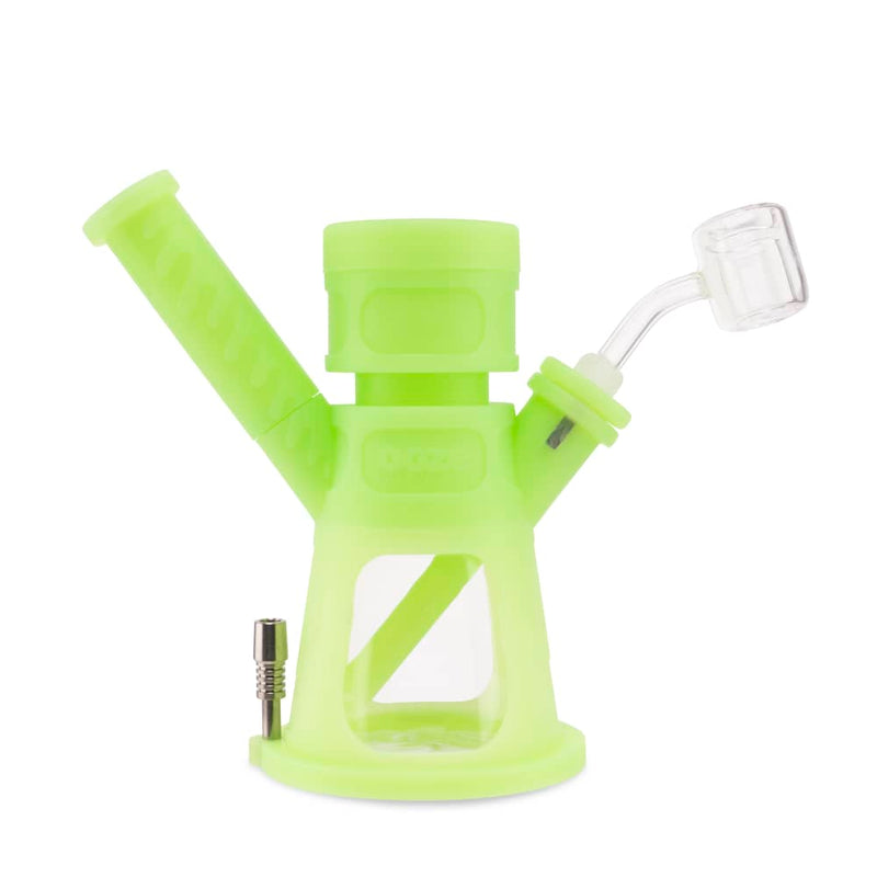 6.5" Hyborg Silicone Bong, Dab Rig & Dab Straw (Green Glow)