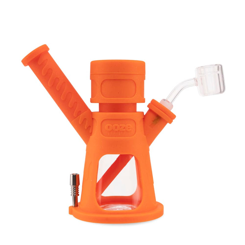 6.5" Hyborg Silicone Bong, Dab Rig & Dab Straw (Orange Burst)