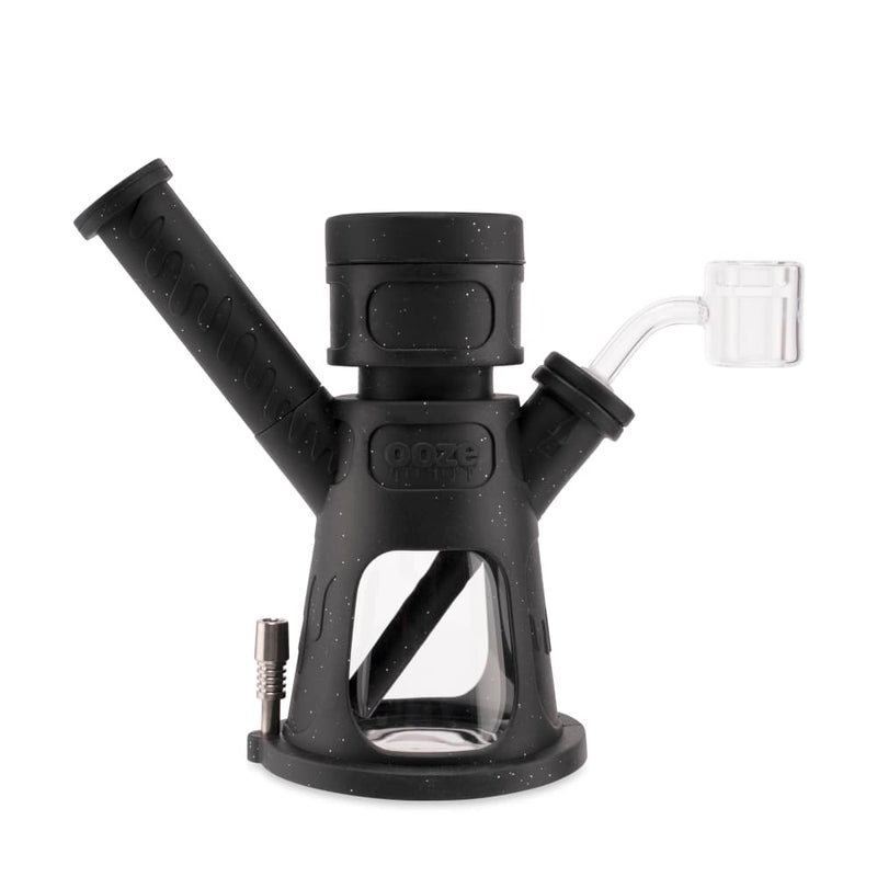 6.5" Hyborg Silicone Bong, Dab Rig & Dab Straw (Shimmer Black)