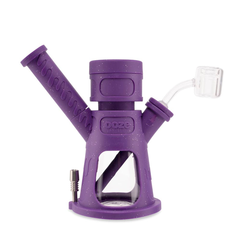 6.5" Hyborg Silicone Bong, Dab Rig & Dab Straw (Shimmer Purple)