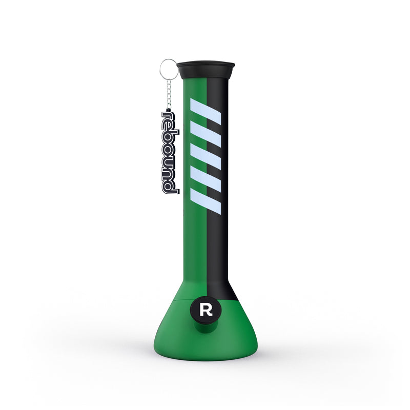 14" Silicone Beaker Bong - Black & Green