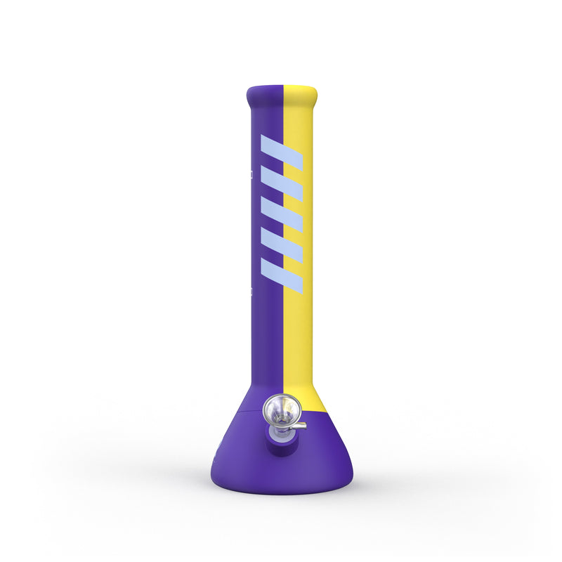 14" Silicone Beaker Bong - Purple & Yellow