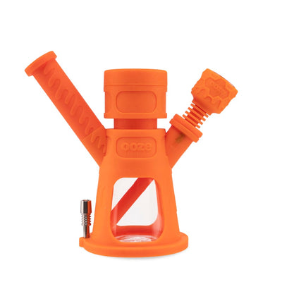 6.5" Hyborg Silicone Bong, Dab Rig & Dab Straw (Orange Burst)