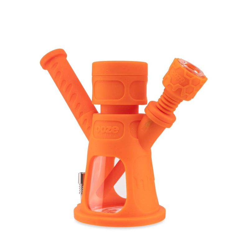 6.5" Hyborg Silicone Bong, Dab Rig & Dab Straw (Orange Burst)