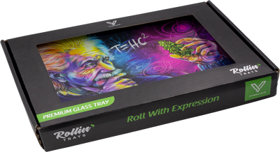 Glass Rolling Tray - Medium - T=HC2 Einstein Classic