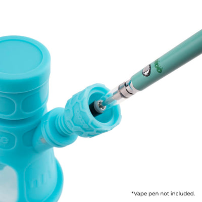 6.5" Hyborg Silicone Bong, Dab Rig & Dab Straw (Aqua Teal)