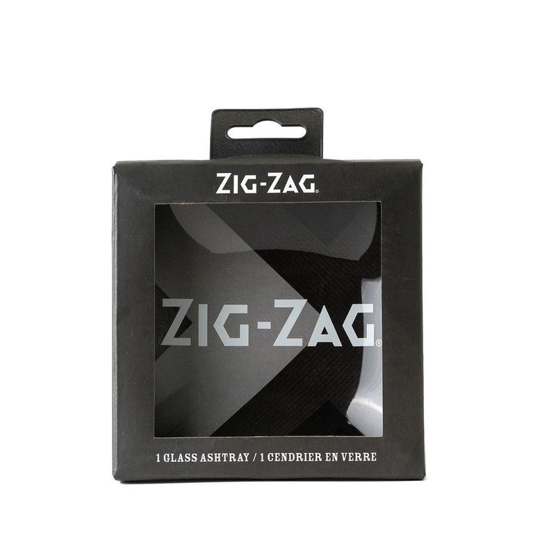 Zig-Zag Shatter Resistant Glass Ashtray (Black)