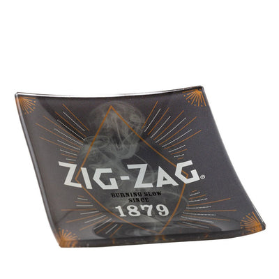 Zig-Zag Shatter Resistant Glass Ashtray (Smokey)